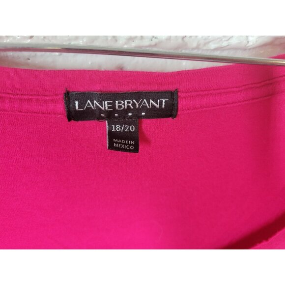 Lane Bryant Women Top 18 20 Plus Tee Short Sleeve Pink Love Wins PIN29E - Picture 6 of 8
